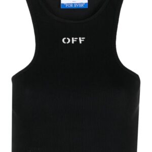 Off-White  Off-Stamp ribbed crop top