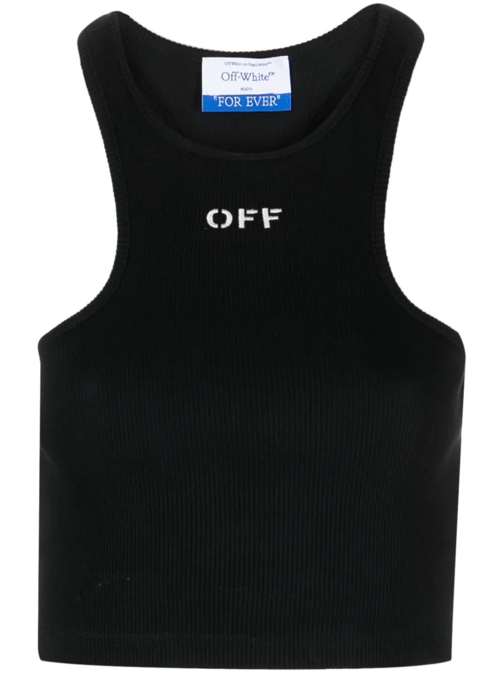 Off-White Off-Stamp ribbed crop top