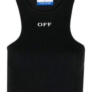 Off-White Off-Stamp ribbed crop top