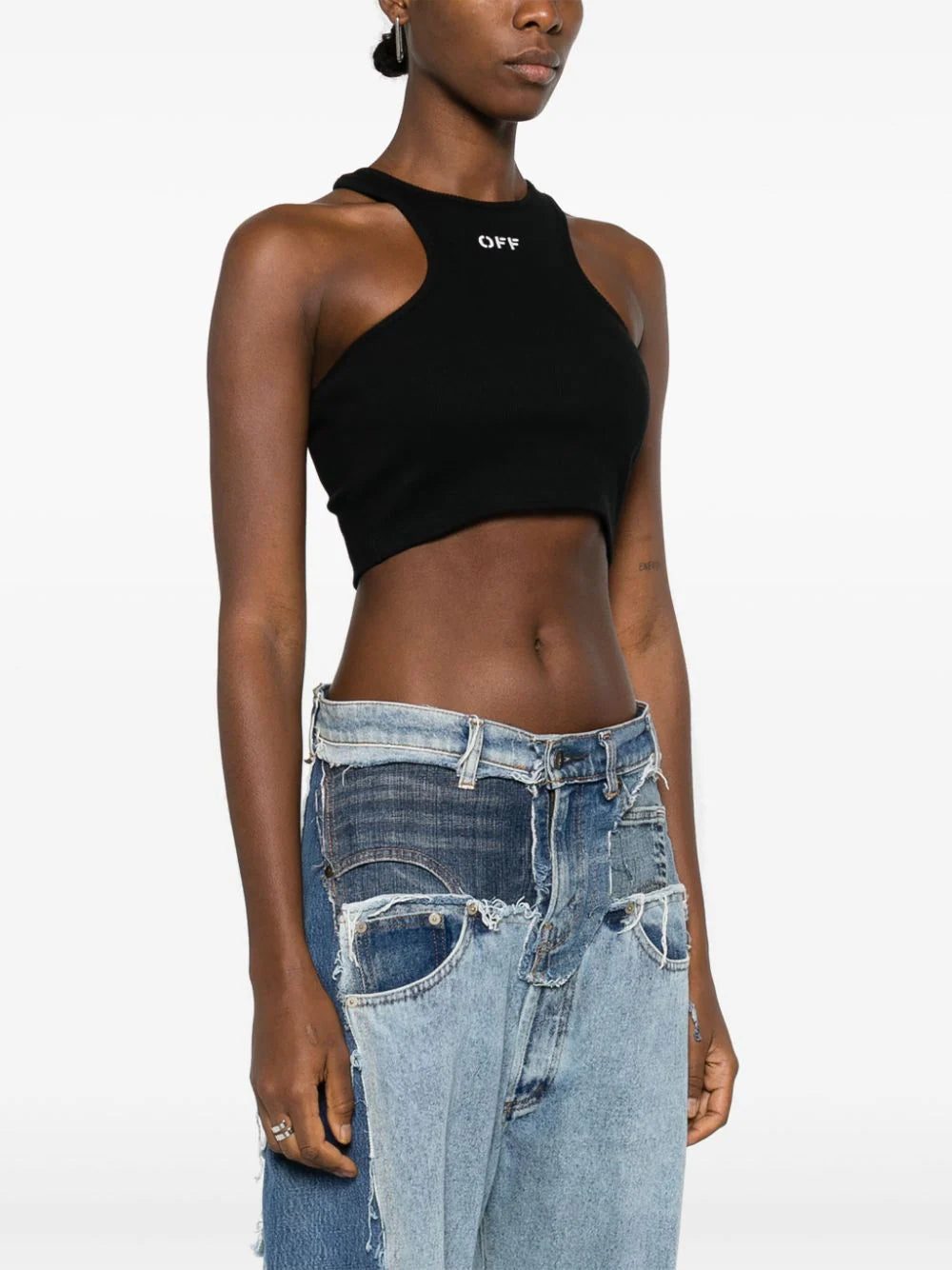 Off-White Off-Stamp ribbed crop top - Image 3