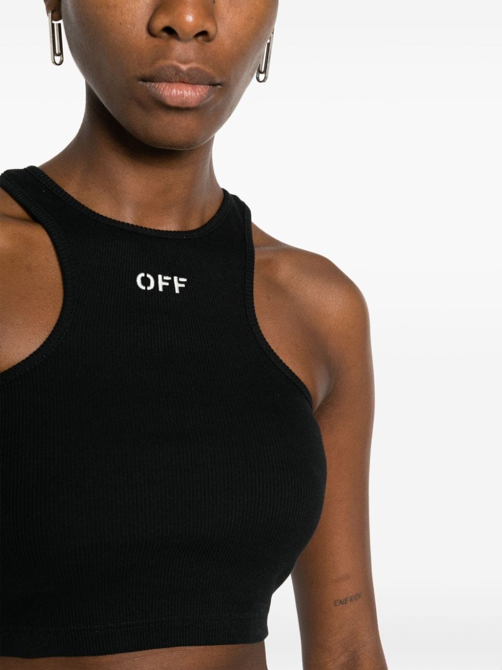 Off-White Off-Stamp ribbed crop top - Image 5