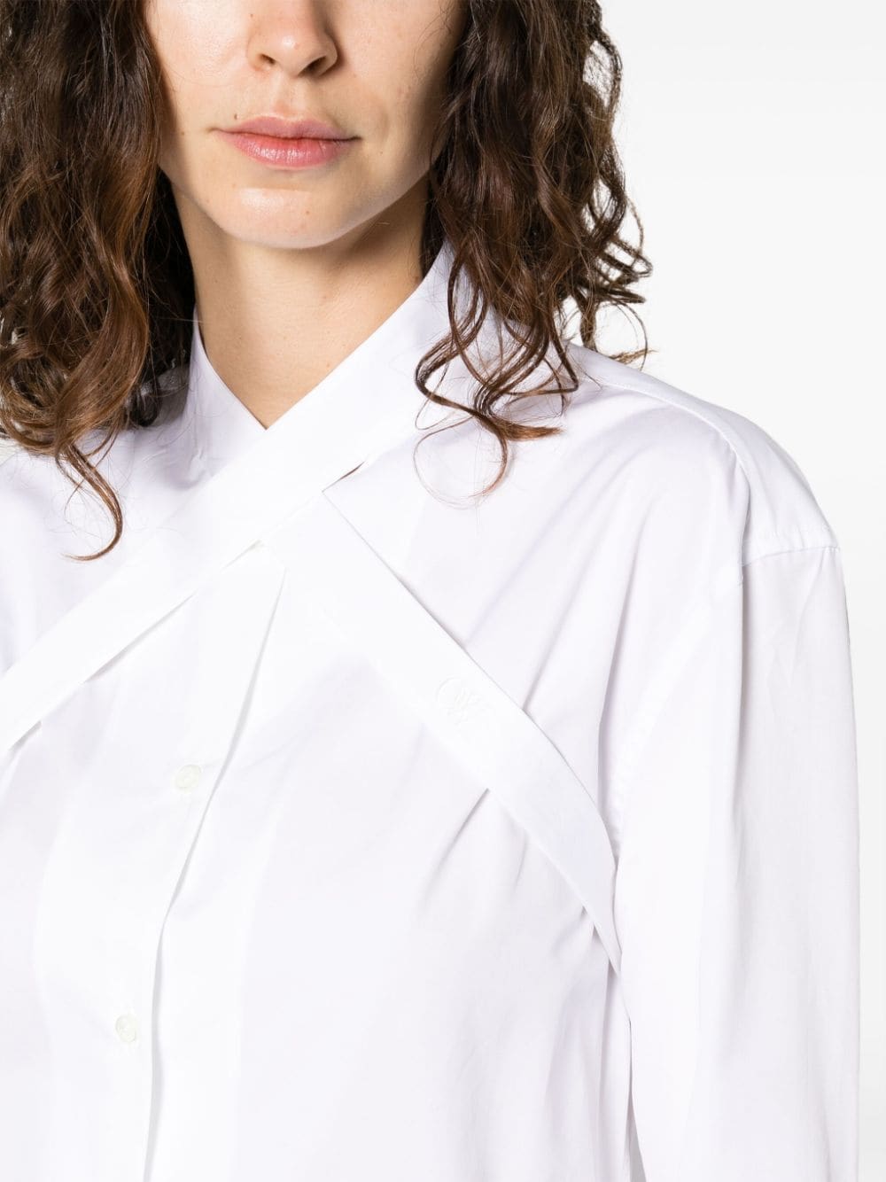 Off-White cross-collar cotton-poplin shirt - Image 5