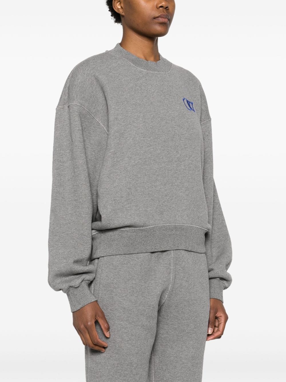 Off-White logo-embroidered cotton sweatshirt - Image 3