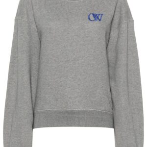Off-White logo-embroidered cotton sweatshirt