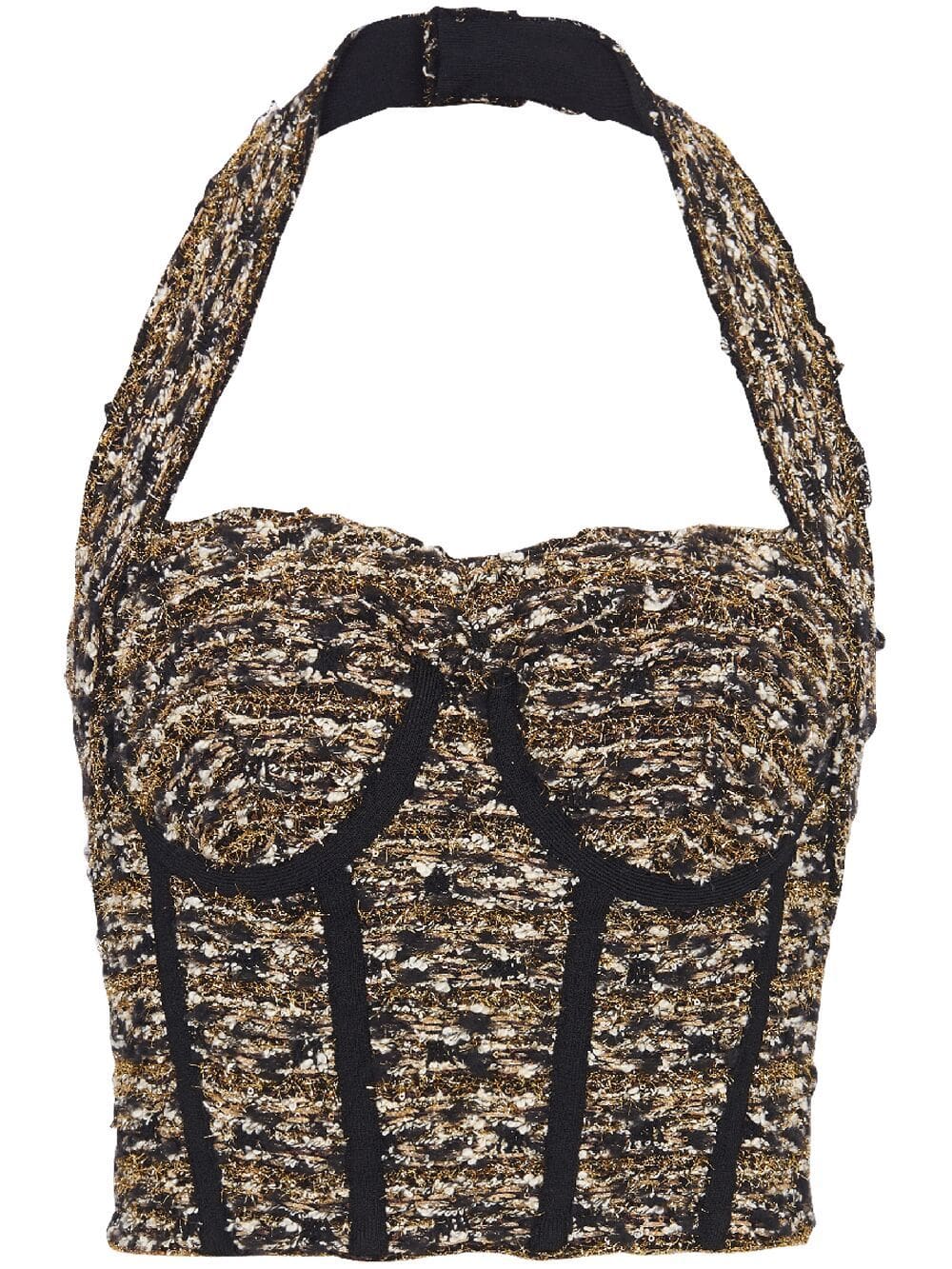 Balmain halterneck tweed top