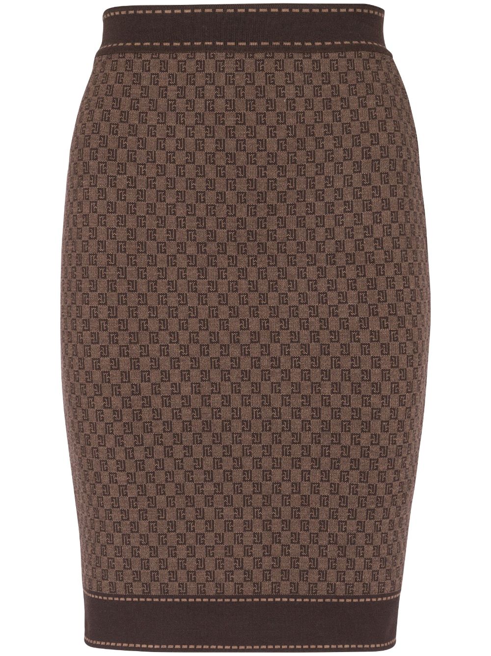 Balmain monogram-jacquard skirt