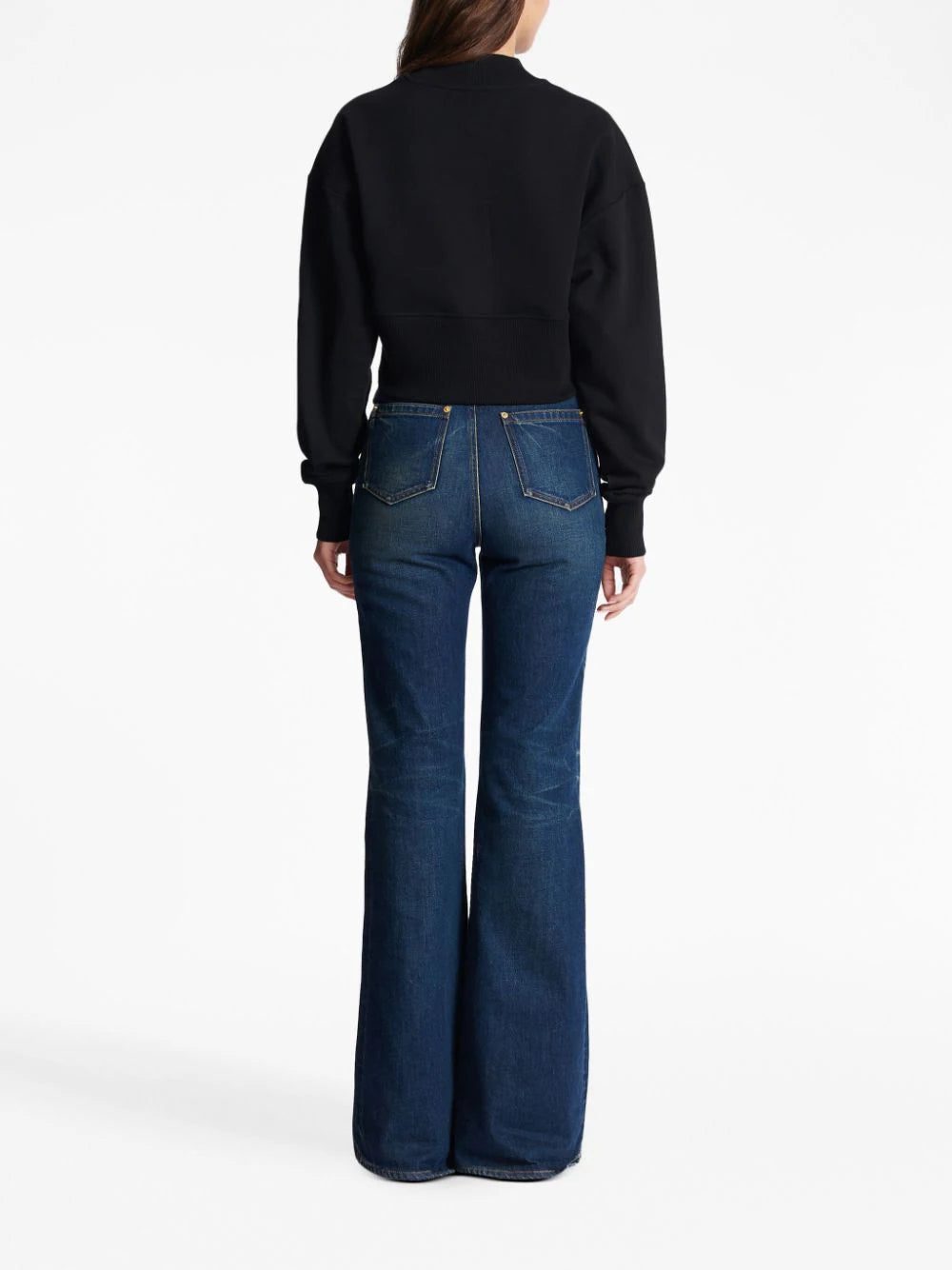 Balmain logo-print cropped sweatshirt - Image 4