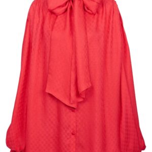 Balmain monogram-jacquard silk shirt