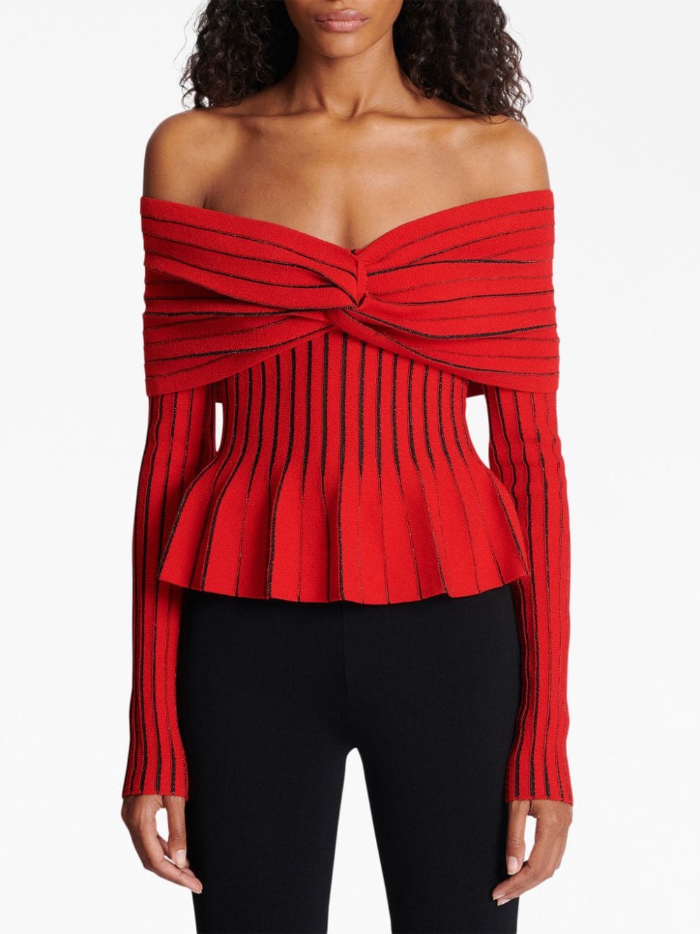 Balmain knotted off-shoulder top - Image 5