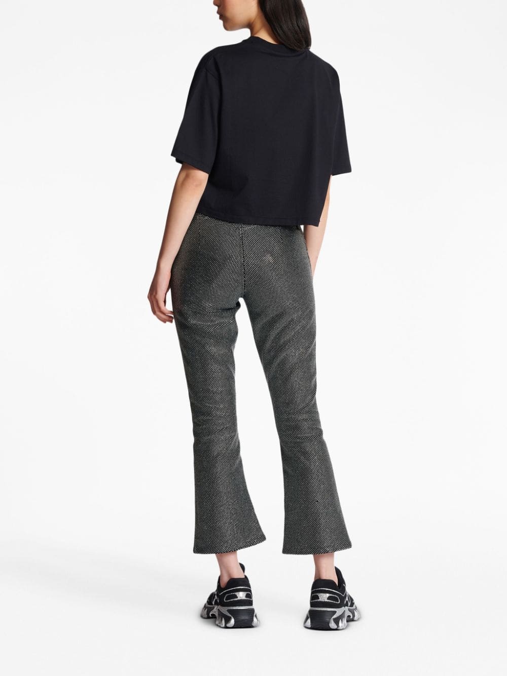 Balmain rhinestone-logo cropped cotton T-shirt - Image 4