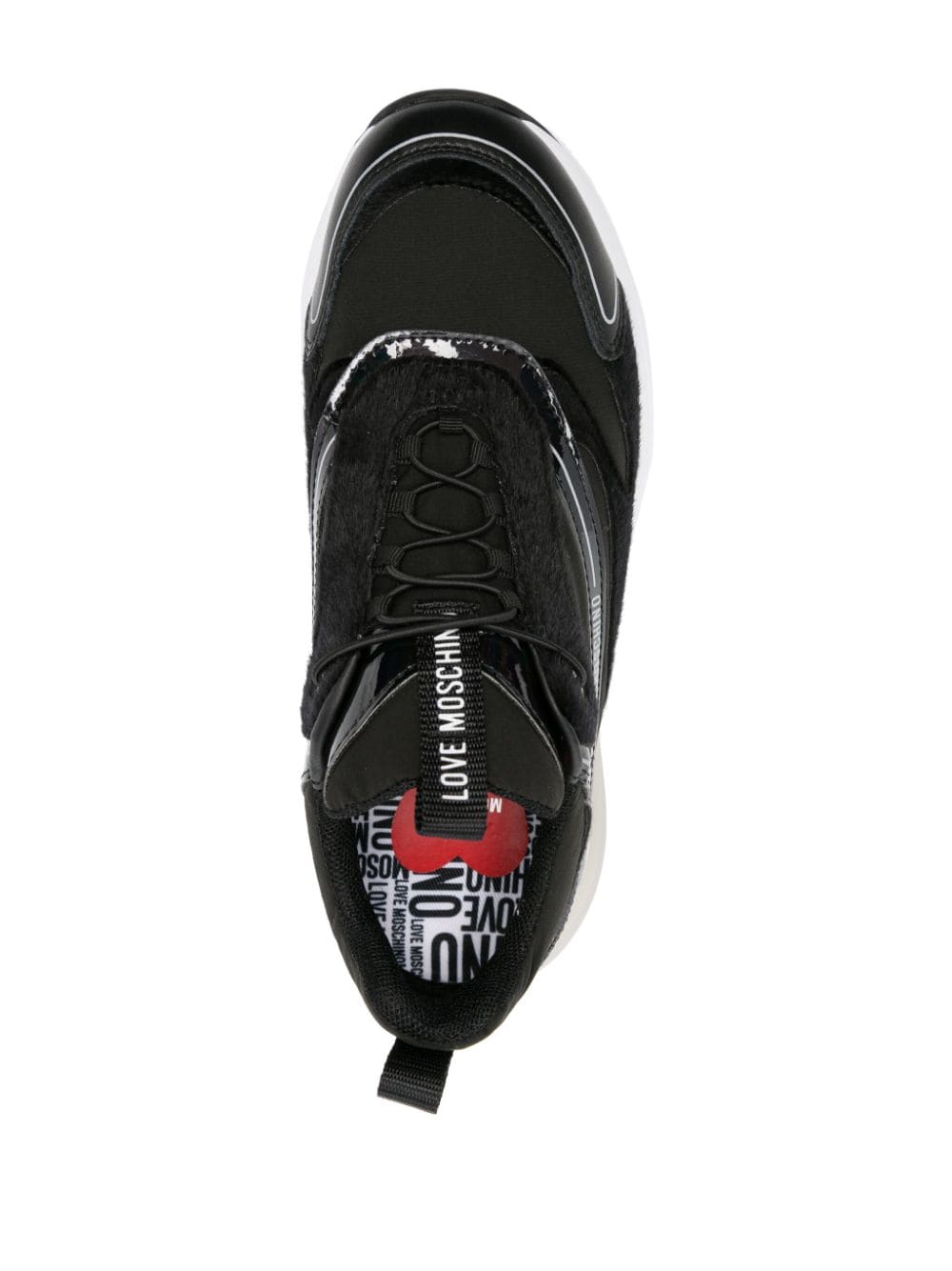 Love Moschino faux-shearling trim panelled sneakers - Image 4