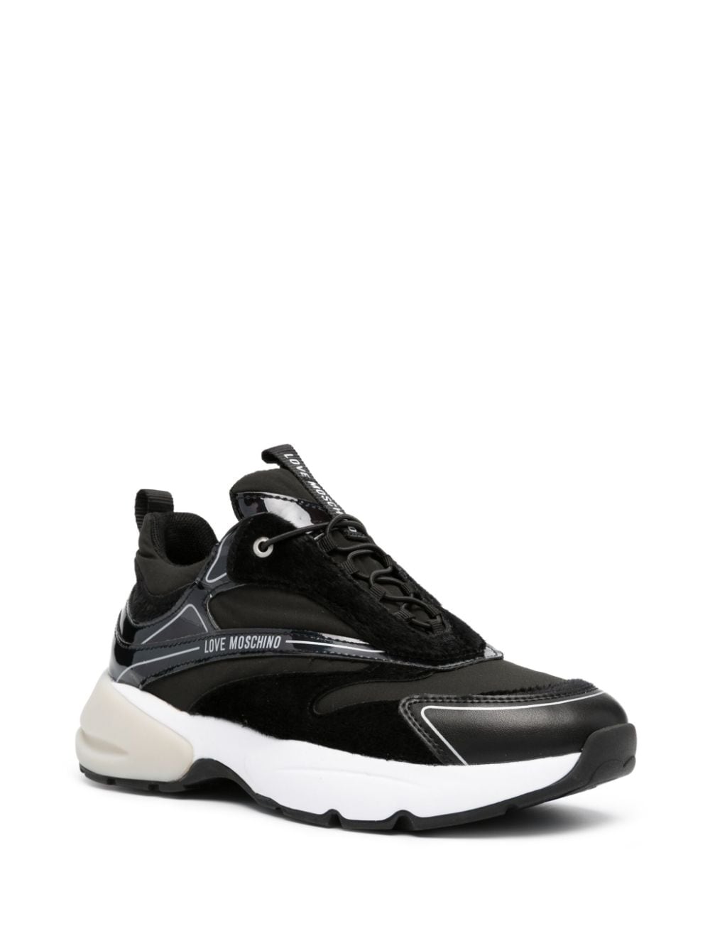 Love Moschino faux-shearling trim panelled sneakers - Image 2