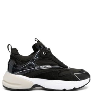 Love Moschino faux-shearling trim panelled sneakers