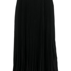 Versace Jeans Couture fully-pleated logo-waistband midi skirt