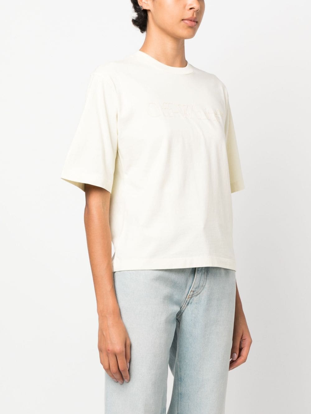 Off-White logo-embossed cotton T-shirt - Image 3