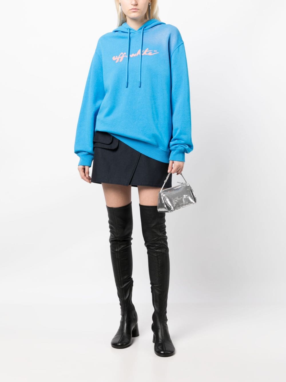 Off-White logo-print cotton hoodie - Image 2