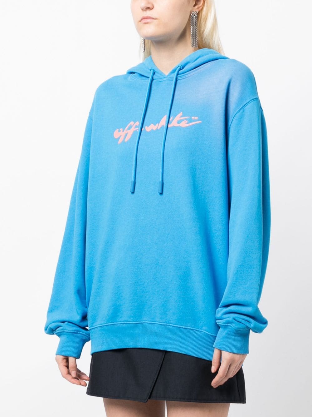 Off-White logo-print cotton hoodie - Image 3