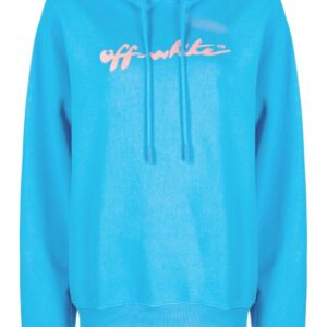 Off-White logo-print cotton hoodie
