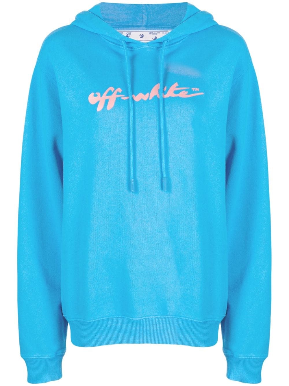 Off-White logo-print cotton hoodie
