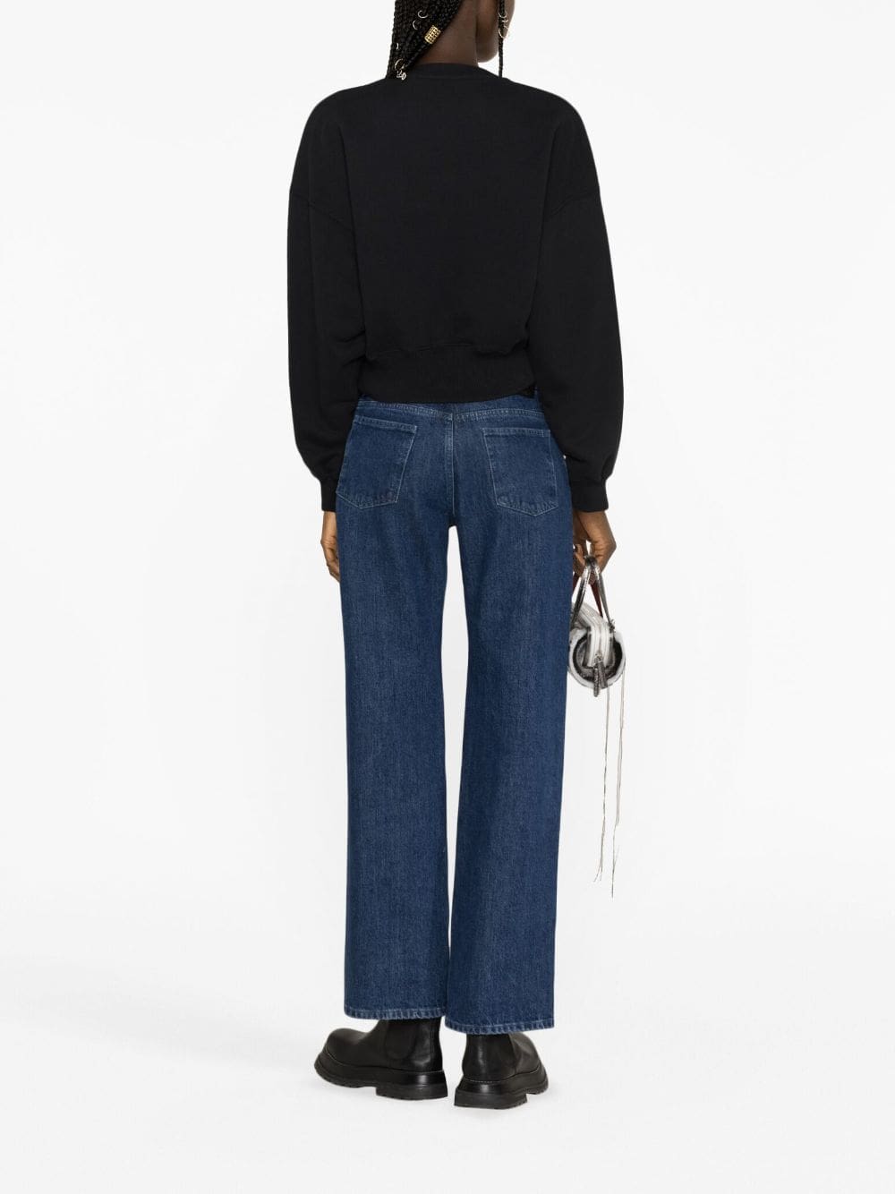 Off-White logo-print cropped cotton sweatshirt - Image 4