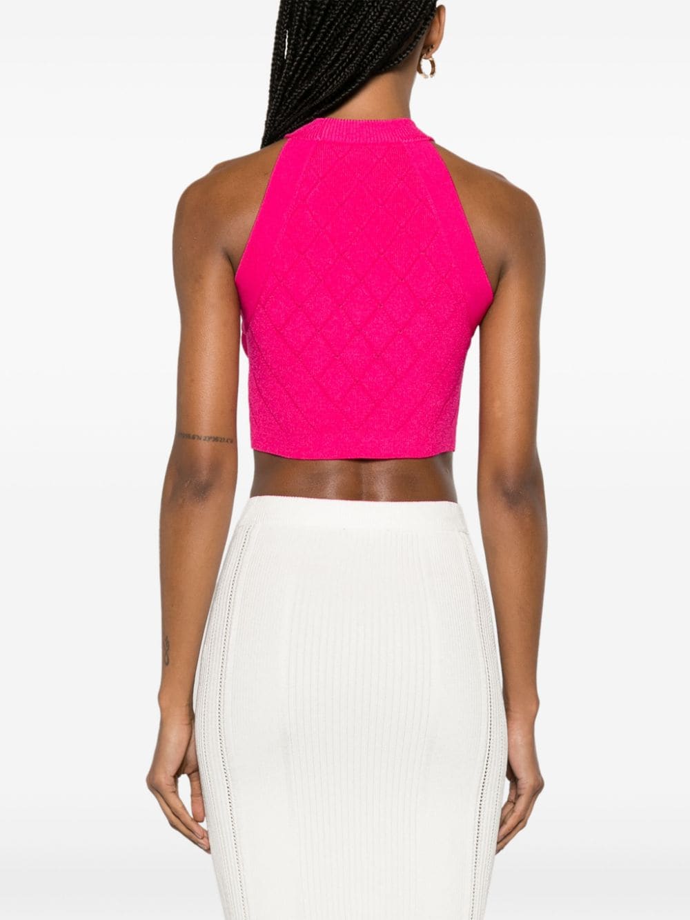 Balmain Lion Head-buttons cropped tank top - Image 4