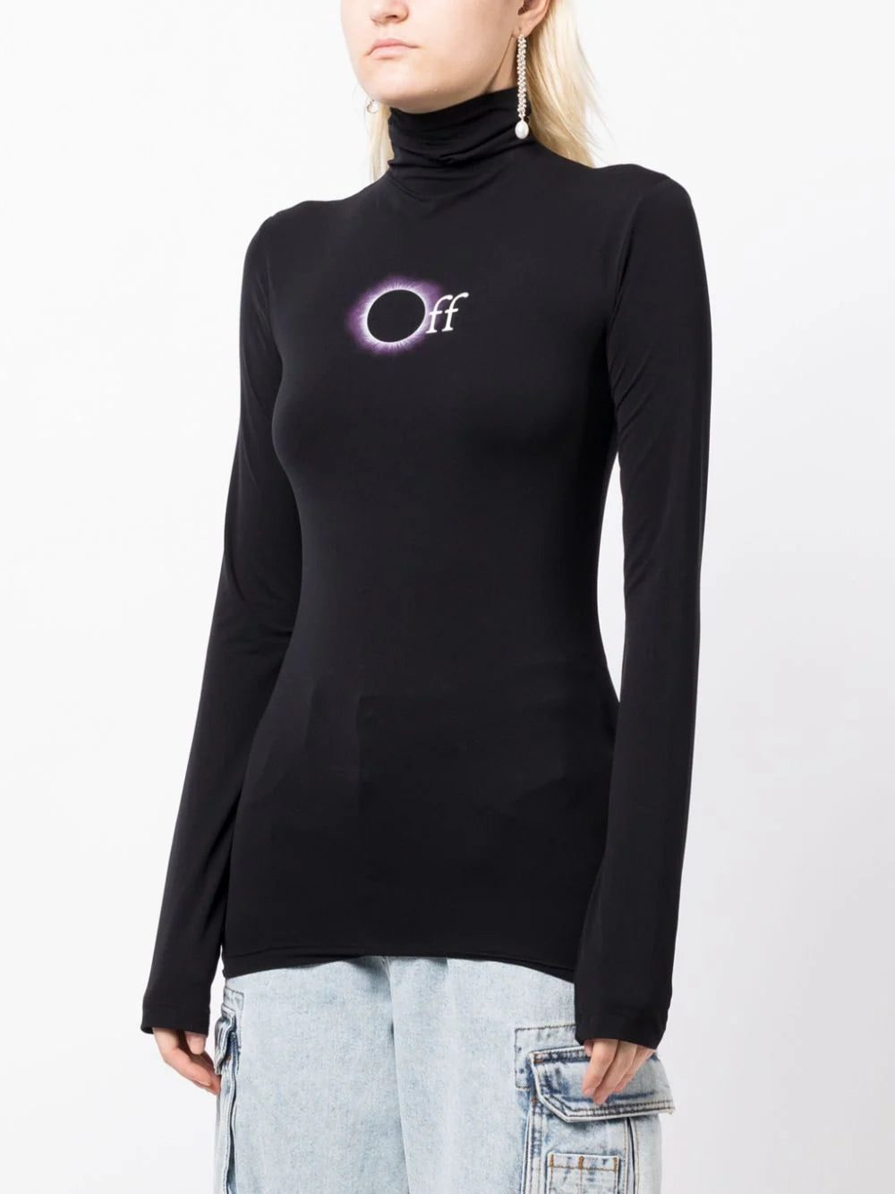 Off-White logo-print roll-neck top - Image 3