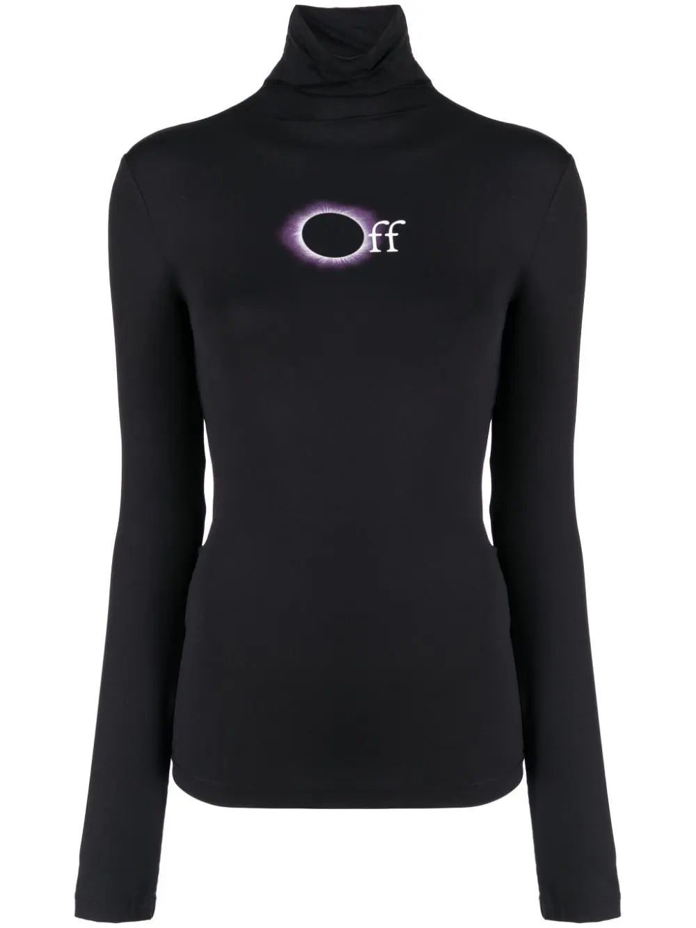 Off-White logo-print roll-neck top