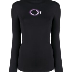 Off-White logo-print roll-neck top