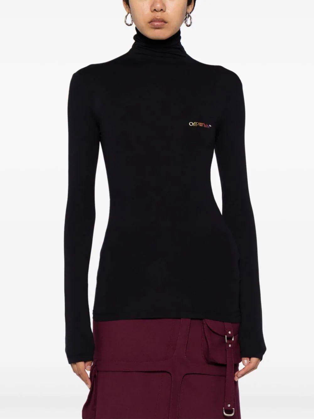 Off-White logo-print roll-neck T-shirt - Image 3