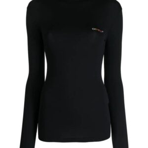 Off-White  logo-print roll-neck T-shirt