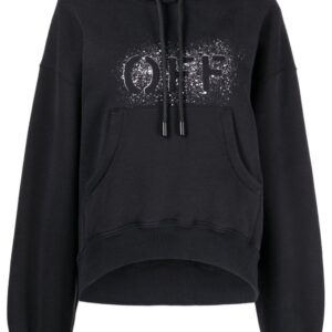 Off-White spray-paint logo cotton hoodie