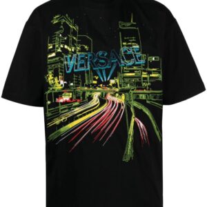 Versace  City Lights embroidery T-shirt