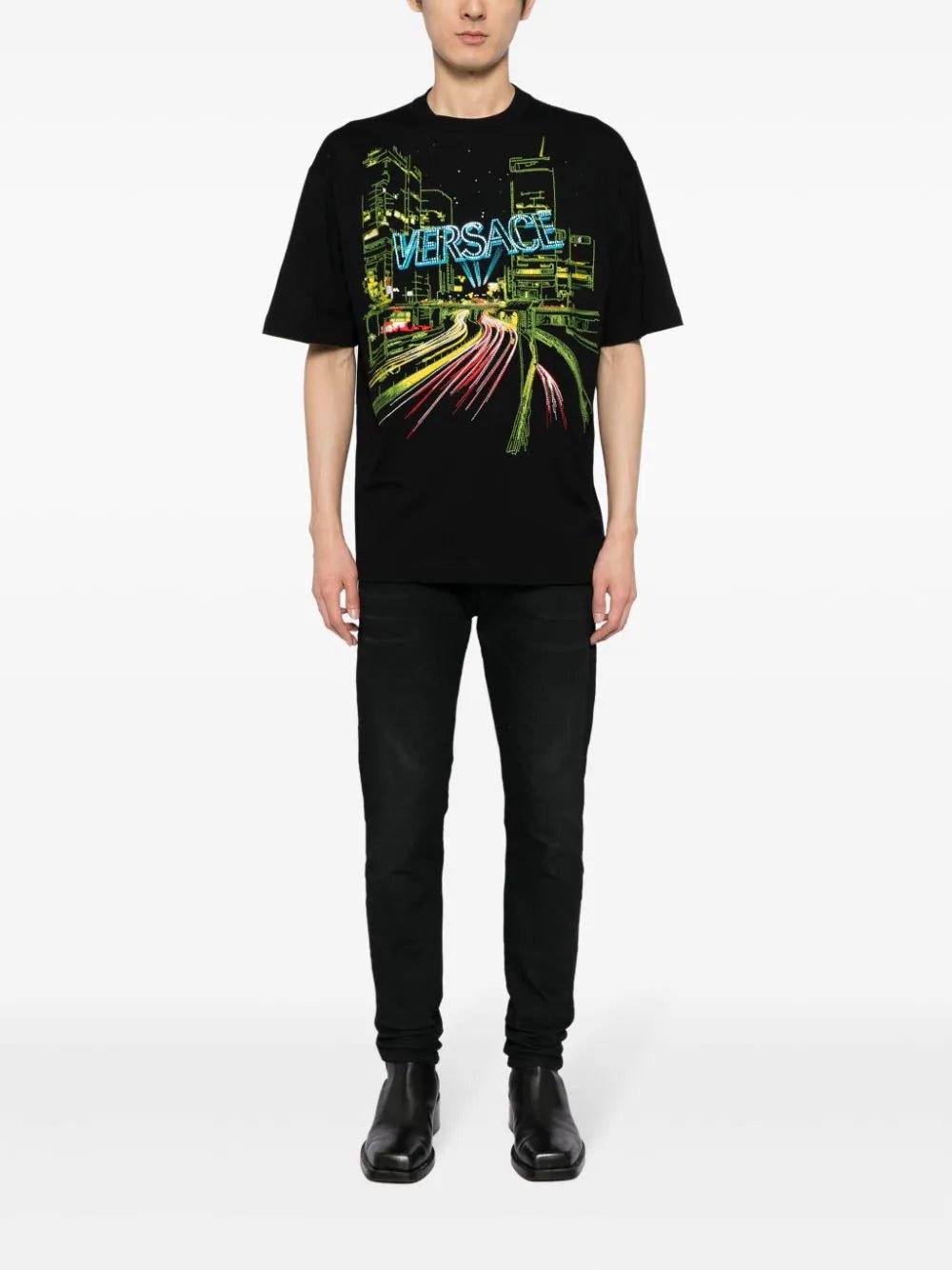 Versace City Lights embroidery T-shirt - Image 2