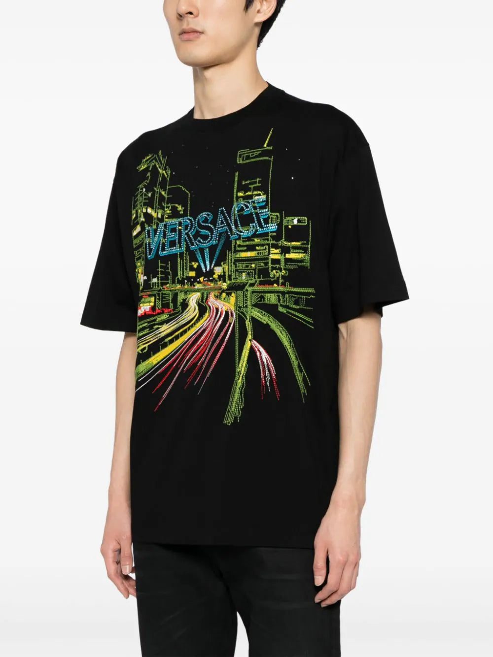 Versace City Lights embroidery T-shirt - Image 3