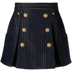 Balmain  button-embellished striped miniskirt