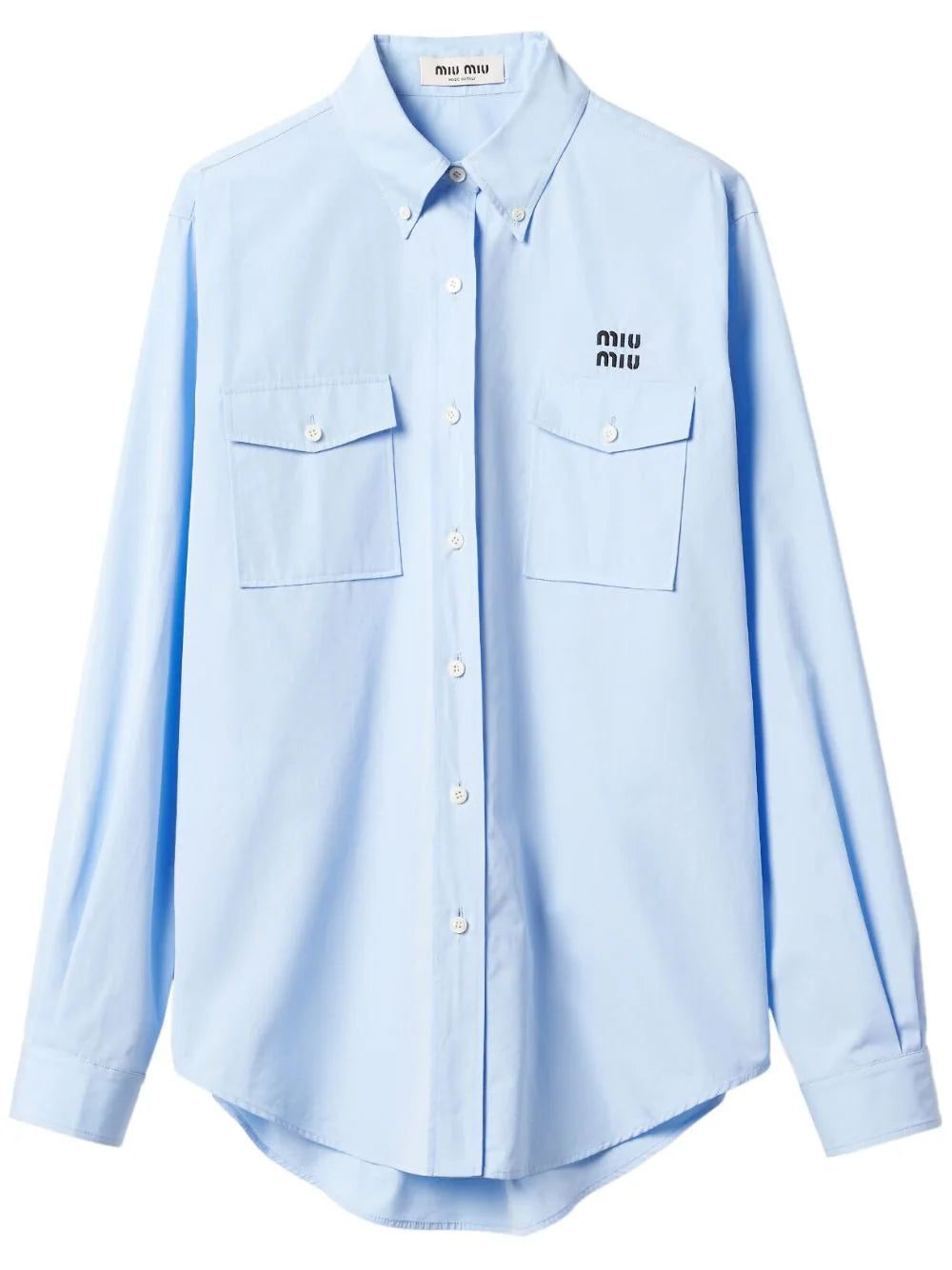 Miu Miu logo-embroidered flap-pocket shirt