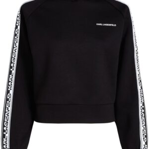 Karl Lagerfeld logo-tape cropped hoodie