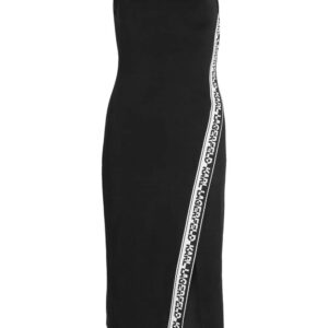 Karl Lagerfeld  logo-trim asymmetric midi dress