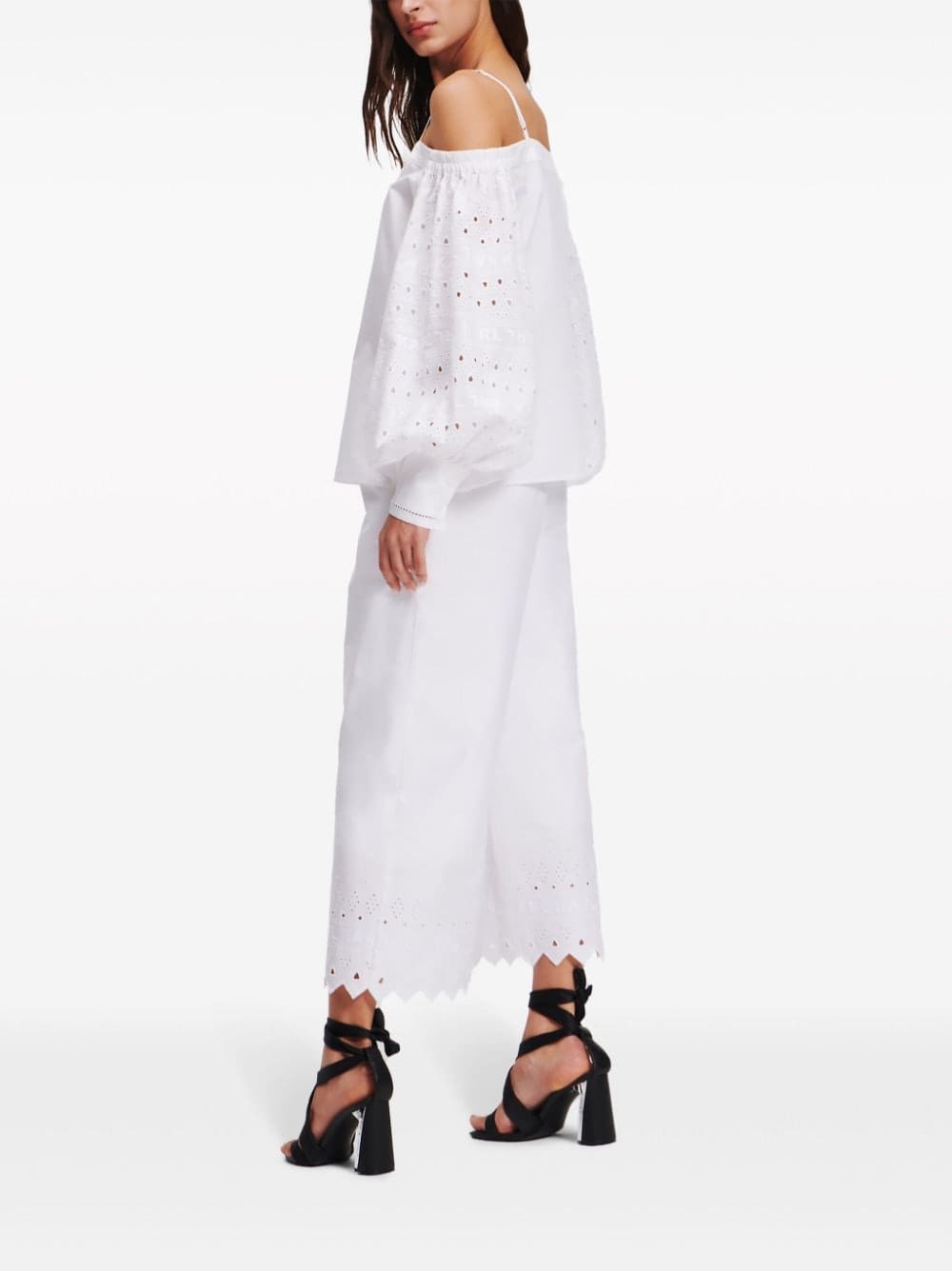 Karl Lagerfeld broderie-anglaise off-shoulder blouse - Image 3