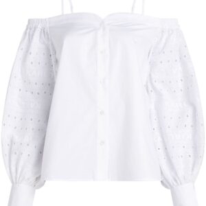 Karl Lagerfeld broderie-anglaise off-shoulder blouse