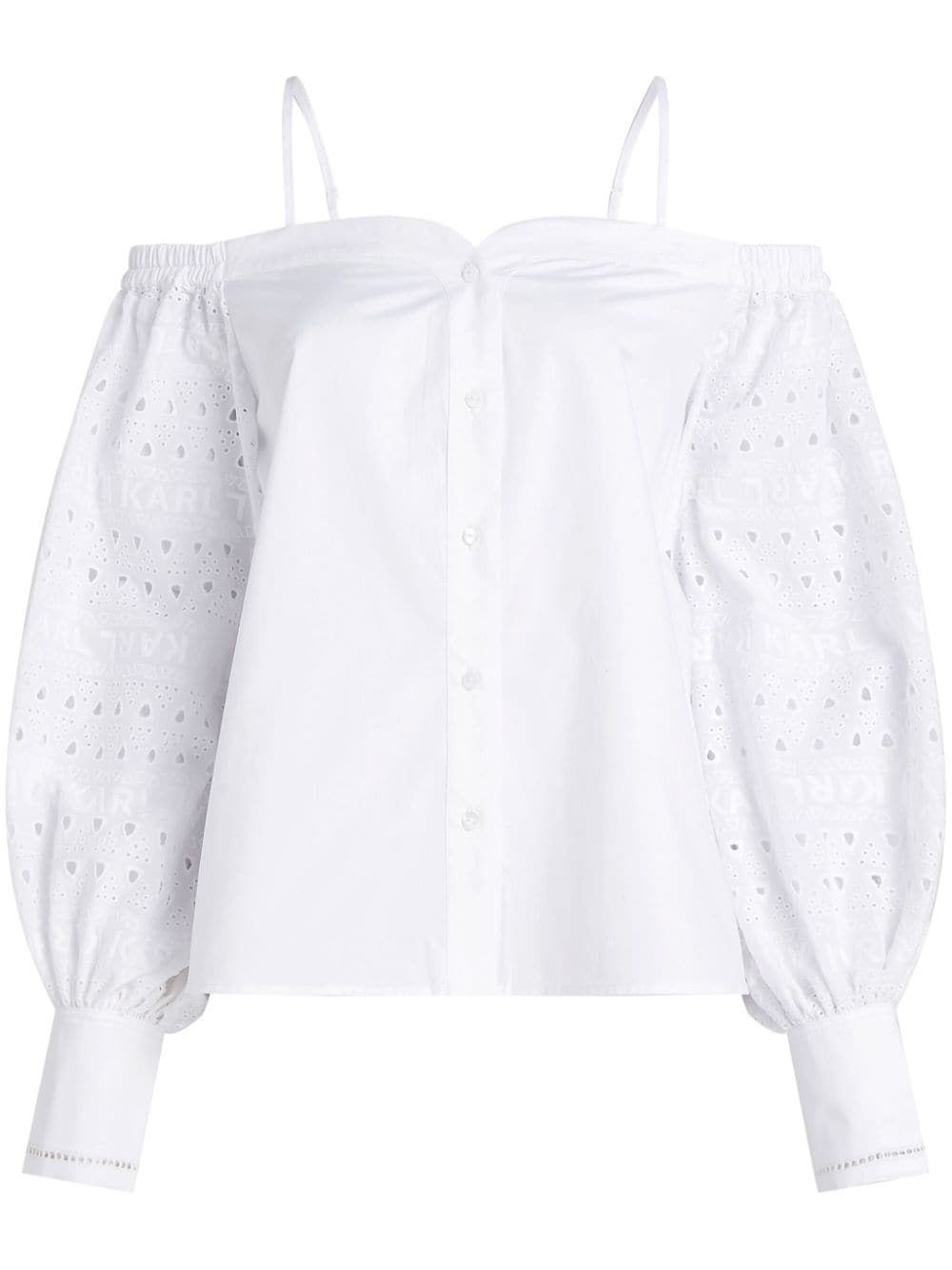Karl Lagerfeld broderie-anglaise off-shoulder blouse