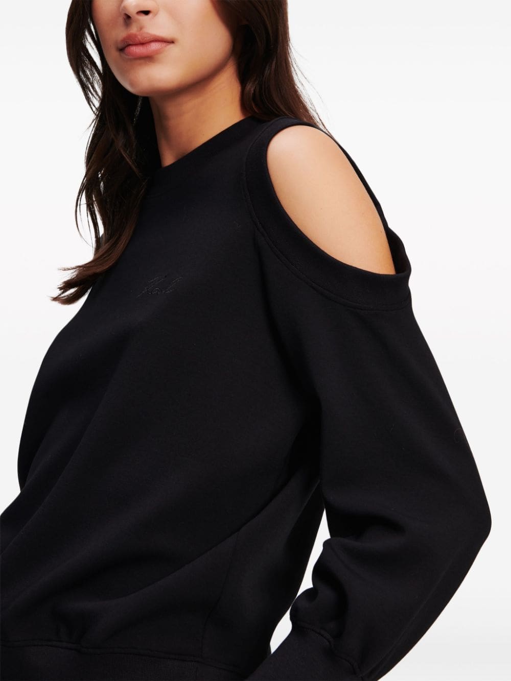 Karl Lagerfeld logo-embroidered cut out-detail sweatshirt - Image 5