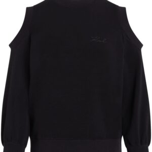 Karl Lagerfeld logo-embroidered cut out-detail sweatshirt