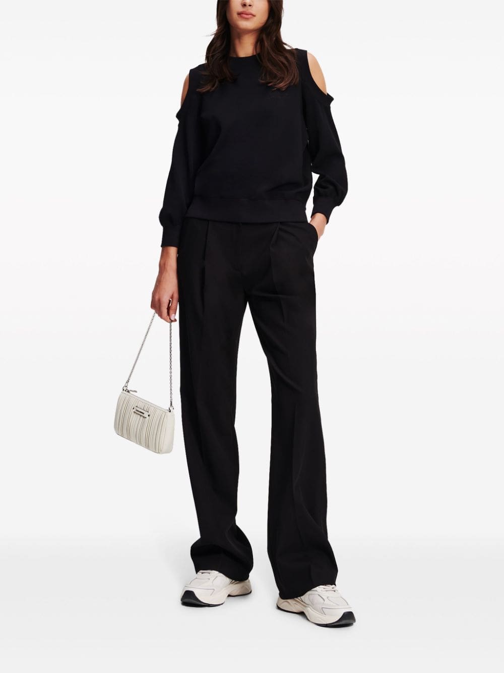 Karl Lagerfeld logo-embroidered cut out-detail sweatshirt - Image 2