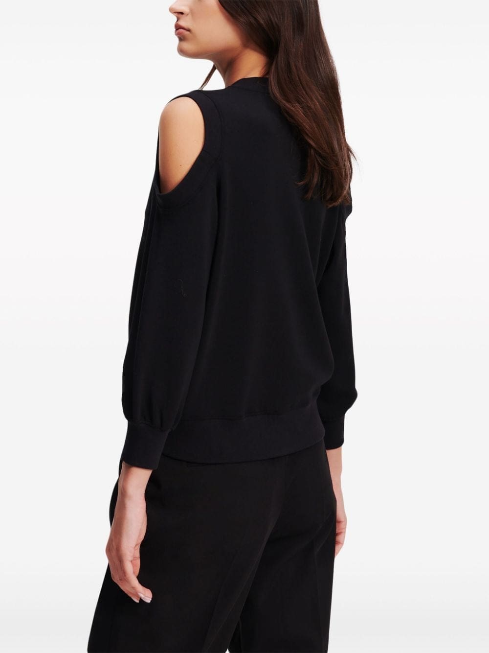 Karl Lagerfeld logo-embroidered cut out-detail sweatshirt - Image 4