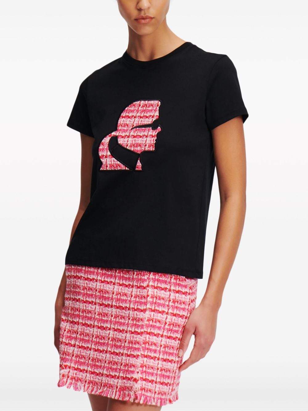 Karl Lagerfeld Bouclé Profile organic-cotton T-shirt - Image 3