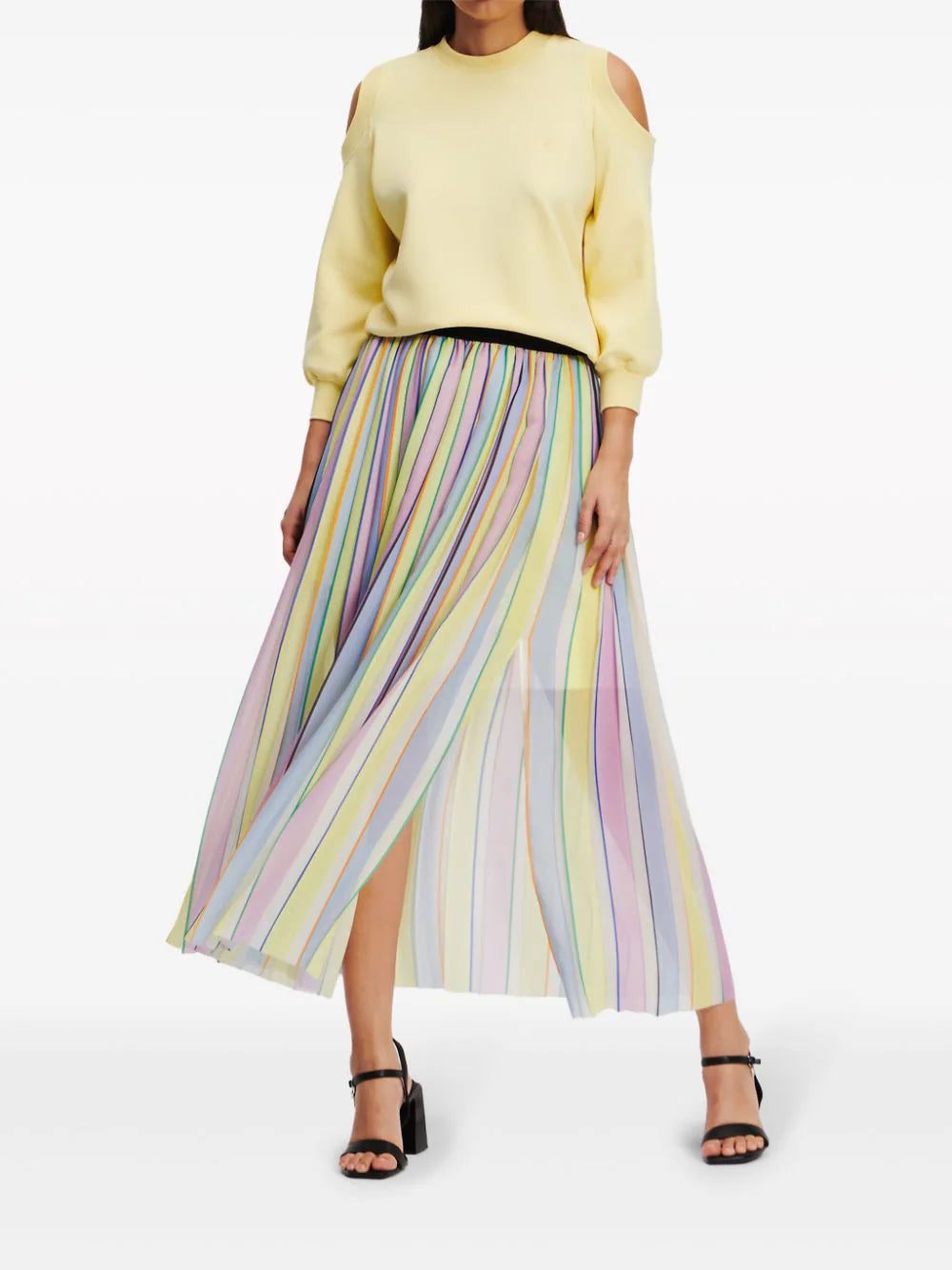 Karl Lagerfeld pleated striped maxi skirt - Image 3