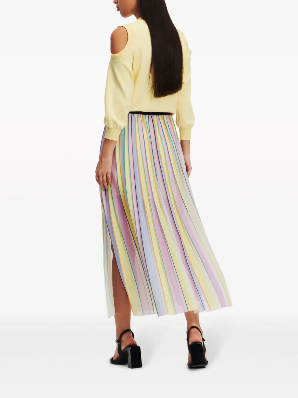 Karl Lagerfeld pleated striped maxi skirt - Image 4