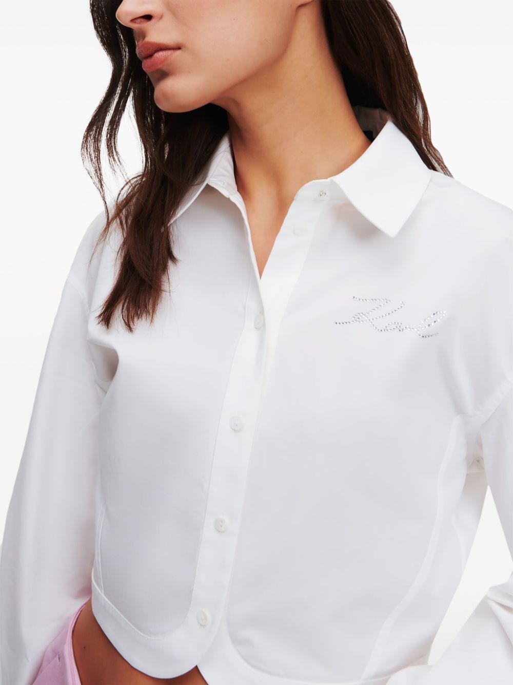 Karl Lagerfeld cropped organic-cotton shirt - Image 5