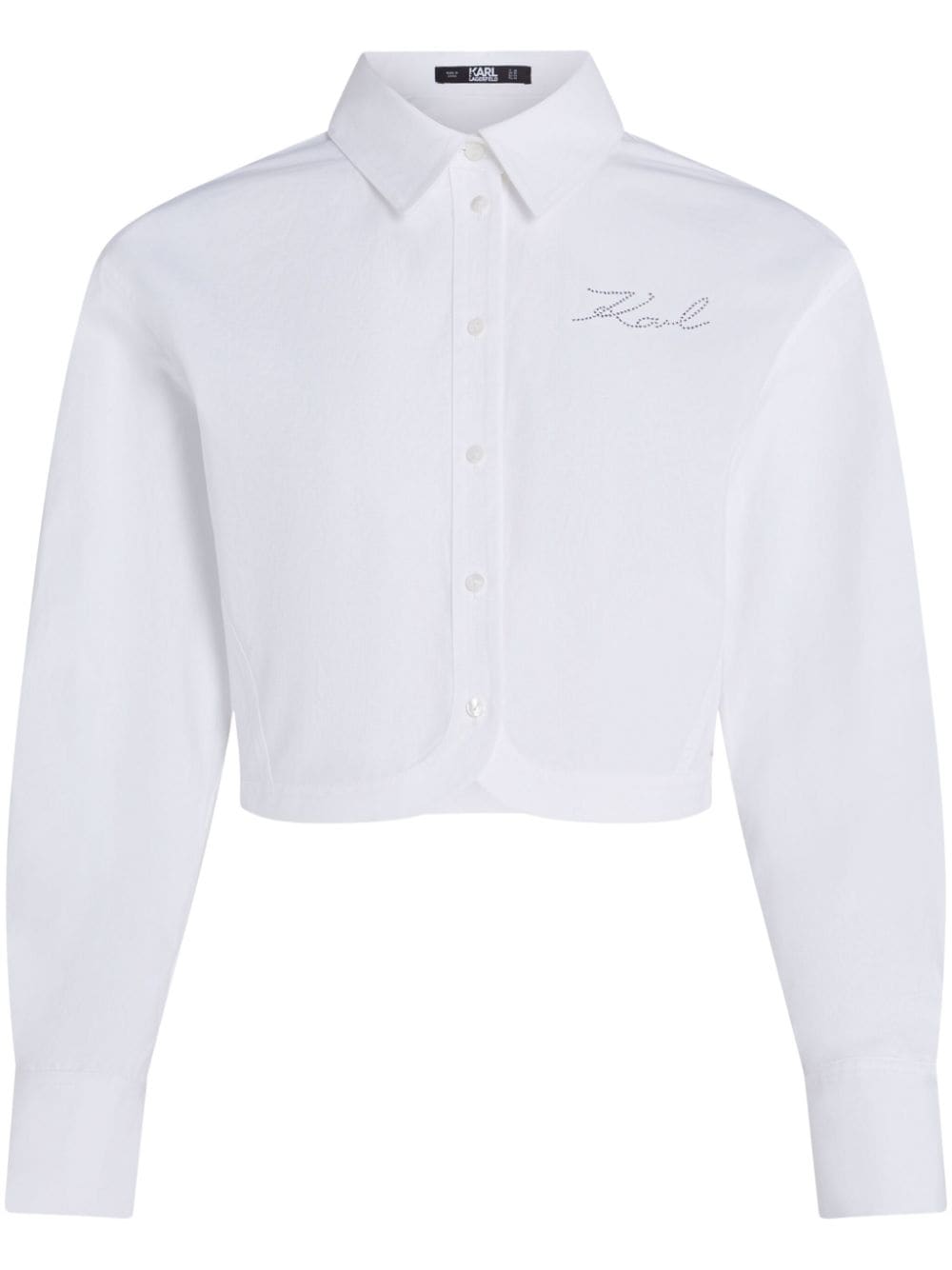 Karl Lagerfeld cropped organic-cotton shirt